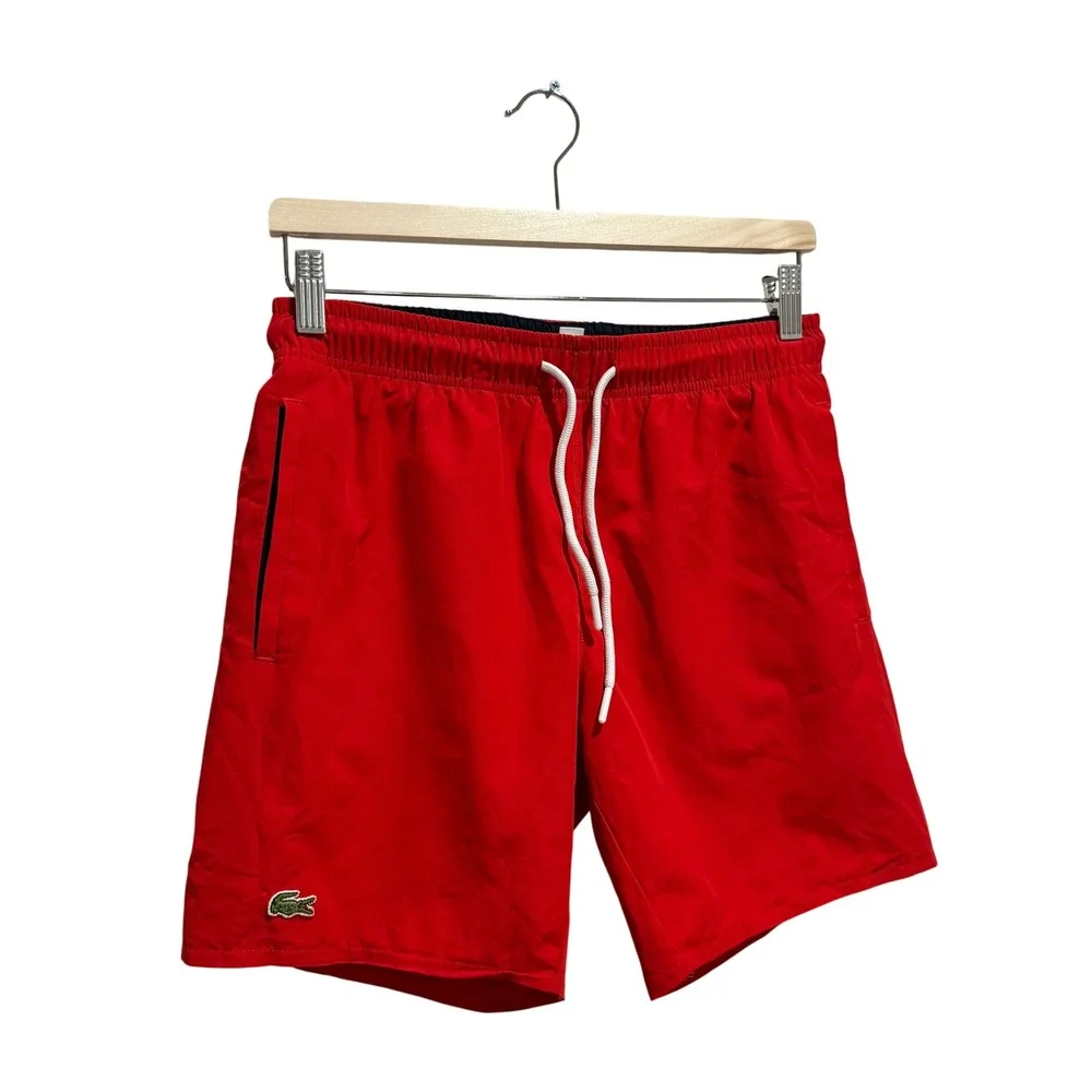 Lacoste Mens Red Swim Trunks 6